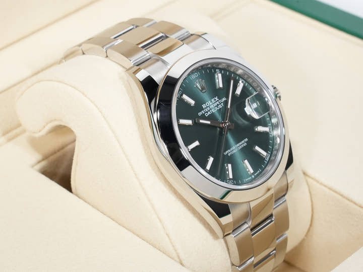 Rolex Datejust 41 Ref. 126300 Stainless Steel Mint Green Dial Oyster Bracelet Pre-owned ftktgfap