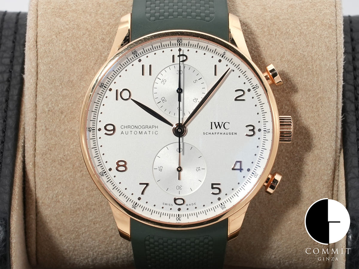 IWC Portugieser Chronograph Ref. IW371611 Rose Gold Silver Dial Pre-owned 4d8y9pup