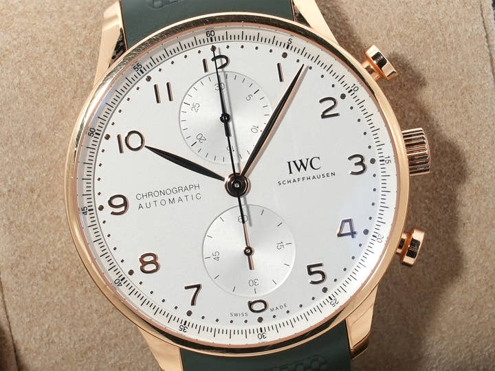 IWC Portugieser Chronograph Ref. IW371611 Rose Gold Silver Dial Pre-owned 4d8y9pup