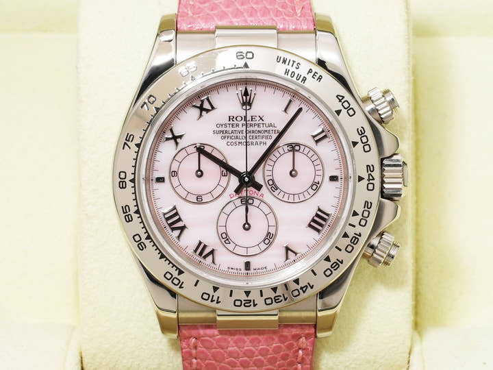 ロレックス デイトナ Ref.116519 ホワイトゴールド ピンクシェル文字盤 中古 9ub4c5t8