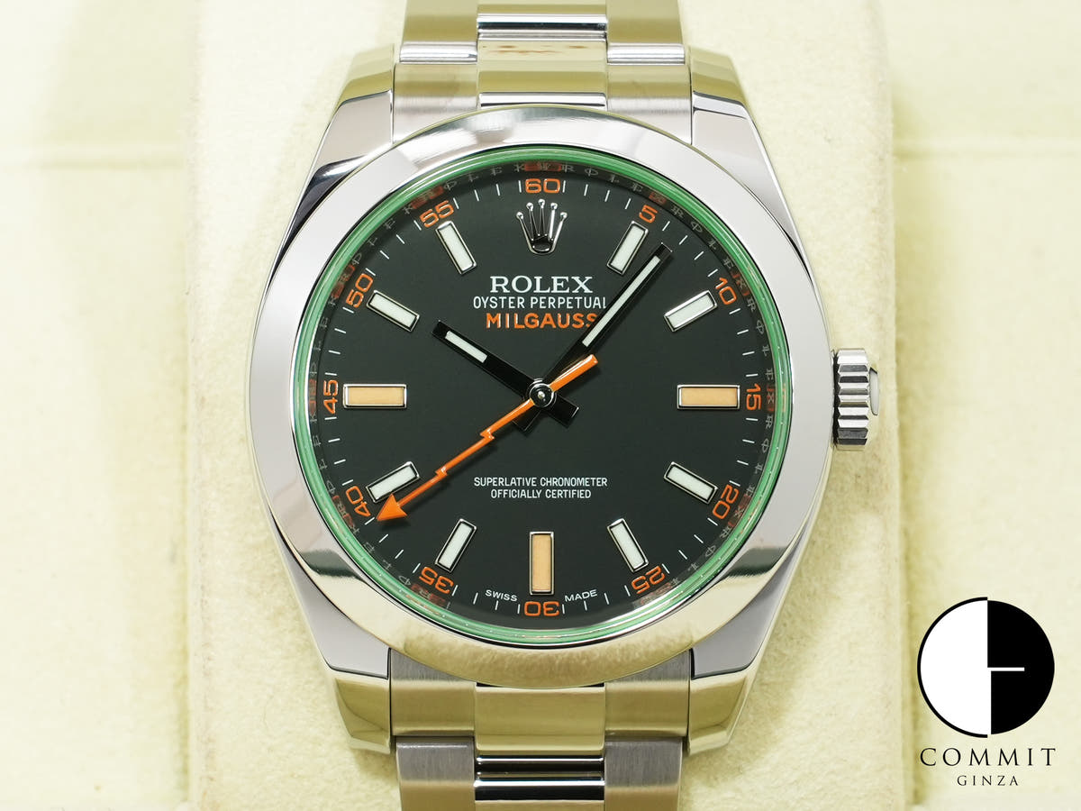 ロレックス ミルガウス Ref.116400GV ステンレススチール ブラック文字盤 美中古 3kewng2g