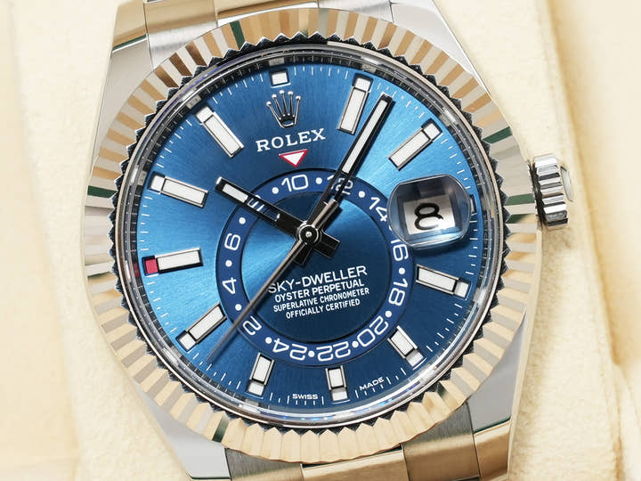 ロレックス スカイドゥエラー Ref.326934 ステンレススチール/ホワイトゴールド ブルー文字盤 オイスターブレスレット 中古 x5spvwja