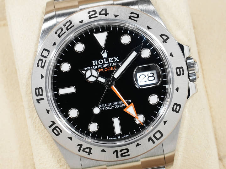 ロレックス エクスプローラーII Ref.226570 ステンレススチール ブラック文字盤 オイスターブレスレット 美品 bfr8gdao