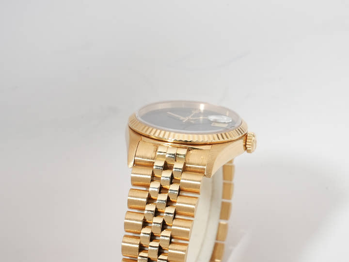 ロレックス デイトジャスト36 Ref.16238 イエローゴールド オニキス文字盤 中古 agq63cws