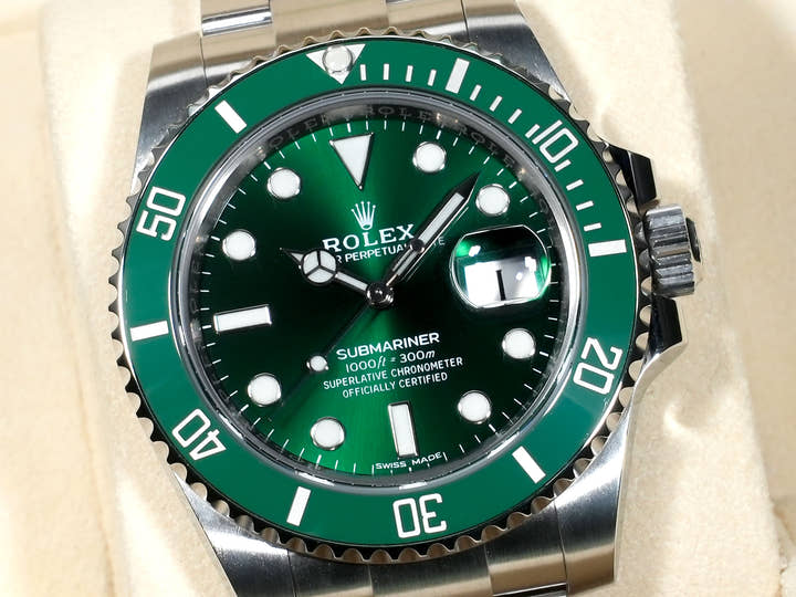 ロレックス サブマリーナー デイト Ref.116610LV ステンレススチール グリーン文字盤 美中古 97kwns99