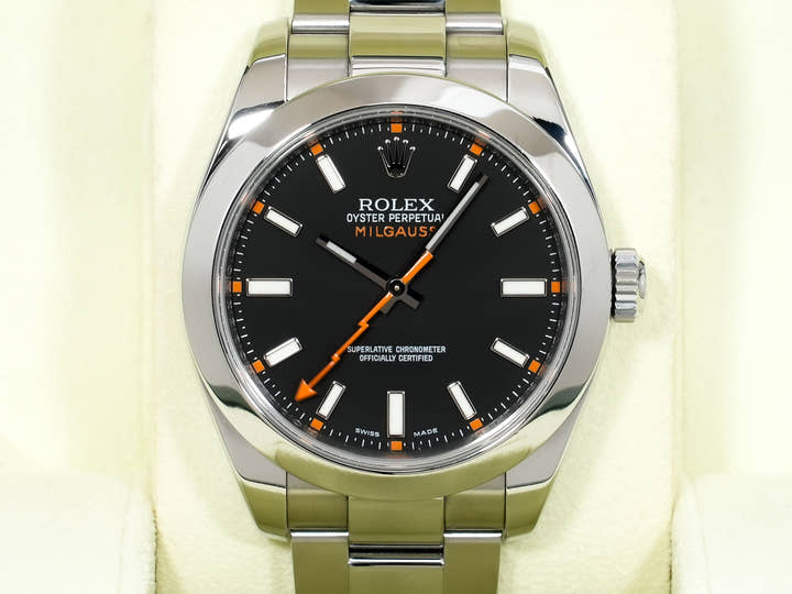 ロレックス ミルガウス Ref.116400 ステンレススチール ブラック文字盤 美品 9tkdfae8