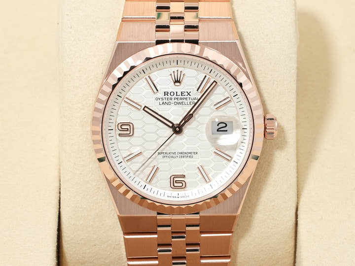 Rolex Land-Dweller Ref. 127235 Everose Gold White Dial Jubilee Bracelet Unused kstr8ra5