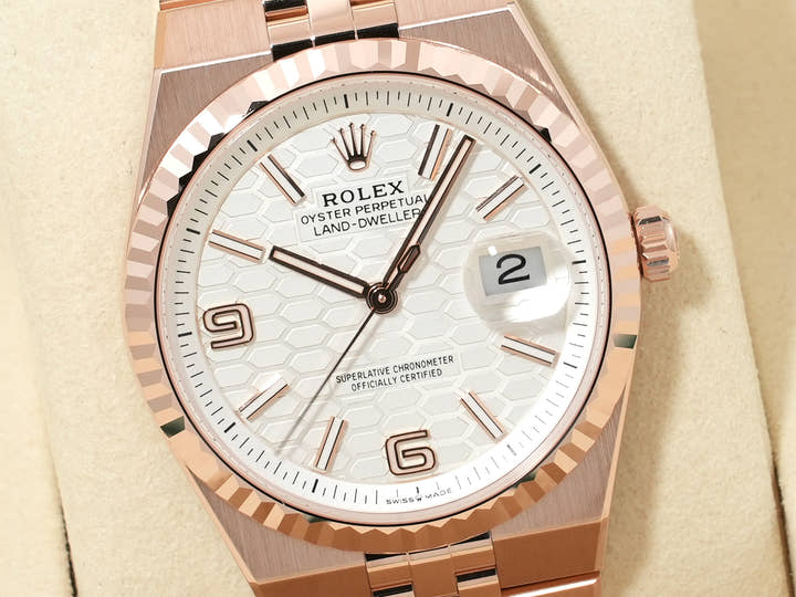 Rolex Land-Dweller Ref. 127235 Everose Gold White Dial Jubilee Bracelet Unused kstr8ra5