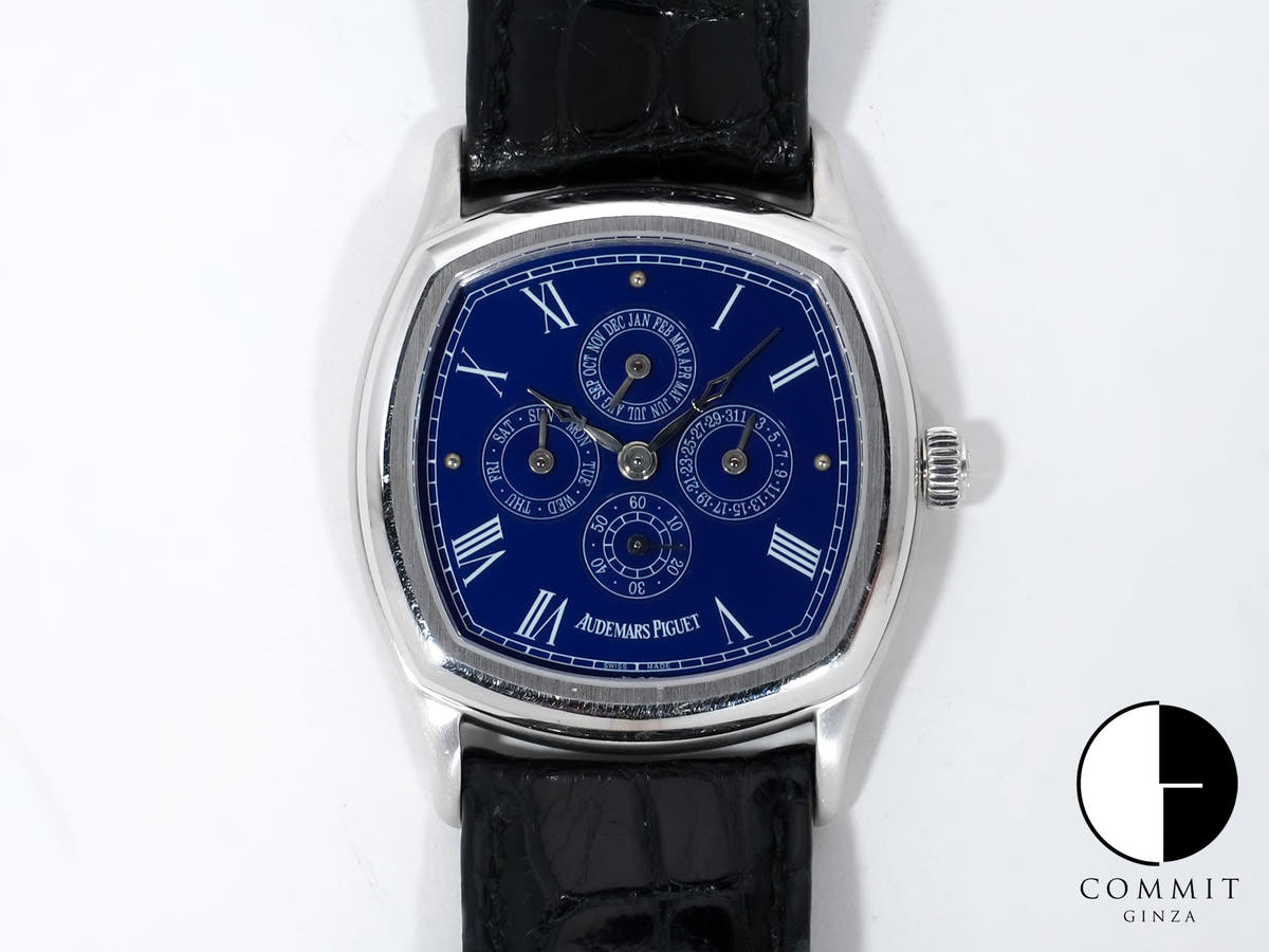 Audemars Piguet John Shaeffer Full Calendar Ref.25870BC.OO.0002 White Gold Blue Dial Used riy69jk3