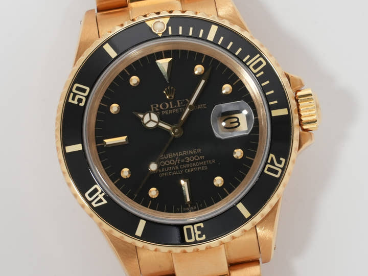 ロレックス サブマリーナー デイト Ref.16808 イエローゴールド ブラック文字盤 中古 imuop7cf
