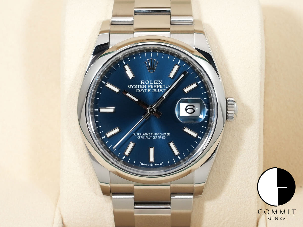 Rolex Datejust 36 Ref. 126200 Stainless Steel Bright Blue Dial Oyster Bracelet Excellent Used 3a6inkio