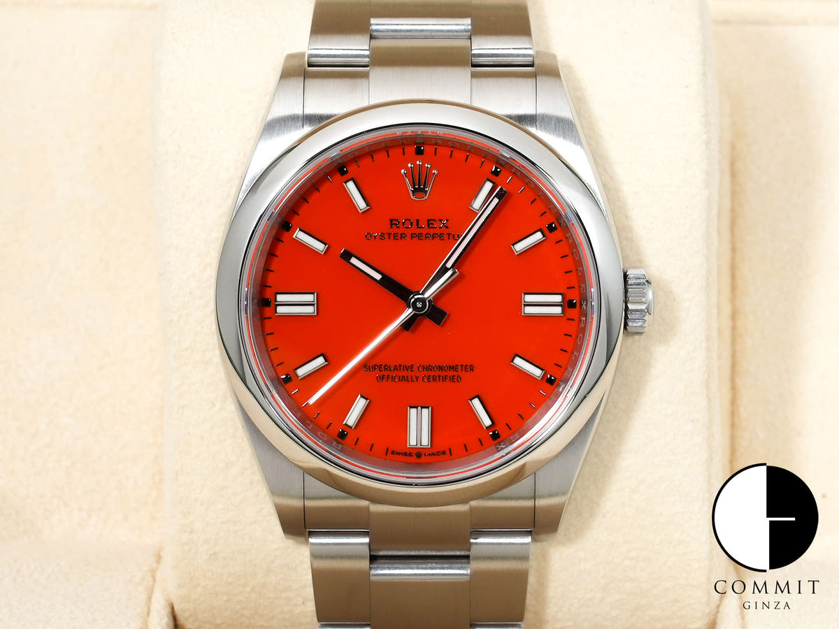 Rolex Oyster Perpetual 36 Ref. 126000 Stainless Steel Coral Red Dial Excellent Used Condition d2re5gta