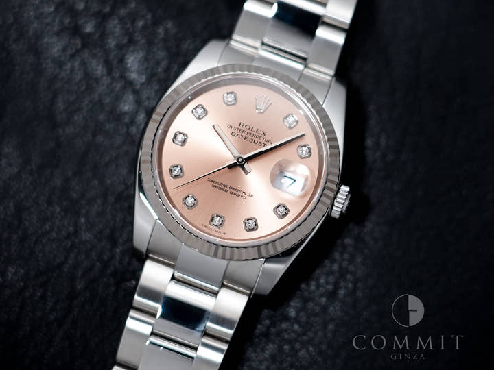 Rolex Datejust 36 Ref. 116234G Stainless Steel/White Gold Pink x 10P Diamond Dial Used crxzkkmn