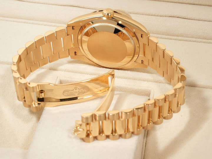Rolex Day-Date 36 Ref. 128348RBR Yellow Gold Champagne Dial with Diamonds Excellent Used Condition w5nbiinn