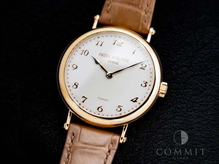 パテックフィリップ カラトラバ TIFFANY&CO. Ref.7200R-001 ローズゴールド シルバー・グレイン文字盤 中古 jef325ep
