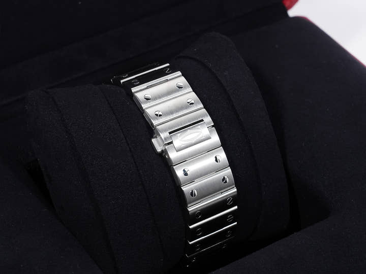 カルティエ サントス ドゥ カルティエ Ref.WHSA0007 ステンレススチール スケルトン文字盤 美中古 kxcvnv7b