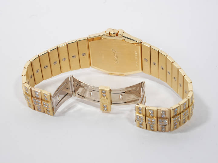 ショパール サンモリッツ Ref.262676-0001 イエローゴールド パヴェダイヤ×サファイア文字盤 中古 q6jo83gv
