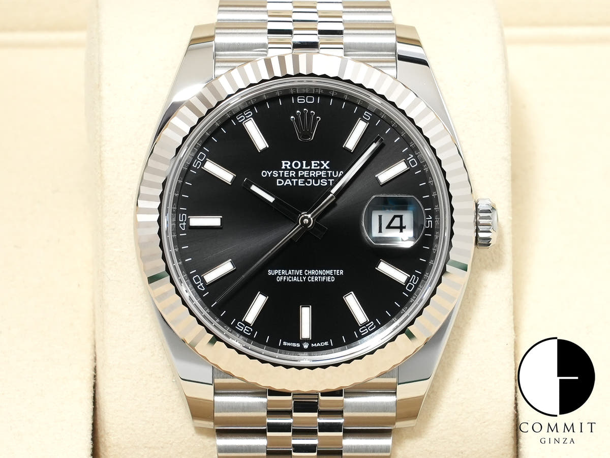 ROLEX Datejust 41 Ref. 126334 Stainless Steel/White Gold Black Dial Jubilee Bracelet Unused vkeatgs2