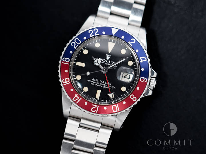 ロレックス GMTマスター Ref.1675 ステンレススチール ブラック文字盤 オイスターブレスレット 中古 m24gytaj