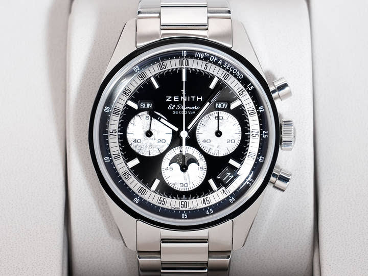 ゼニス クロノマスター オリジナル トリプルカレンダー ホディンキー エディション Ref.03.3401.3610/21.M3200 ステンレススチール ブラック文字盤 未使用 pczee7aw