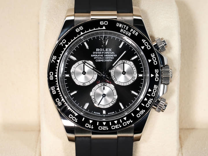 Rolex Daytona Ref. 126519LN White Gold Bright Black x Steel Dial Used jqc2wdca