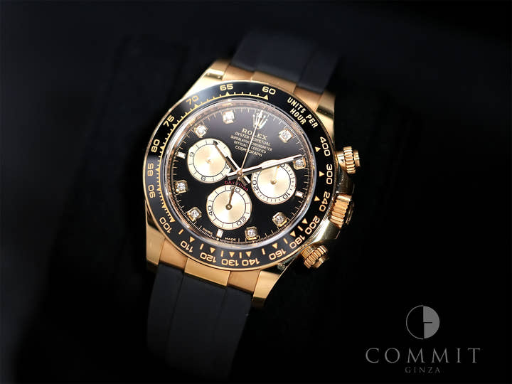 Rolex Daytona Ref. 126518LN Yellow Gold Bright Black x Golden x 8P Diamond Dial Pre-owned bnam8z92