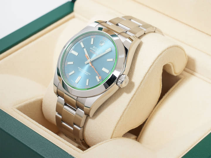 ロレックス ミルガウス Ref.116400GV ステンレススチール Zブルー文字盤 中古 co24yjru