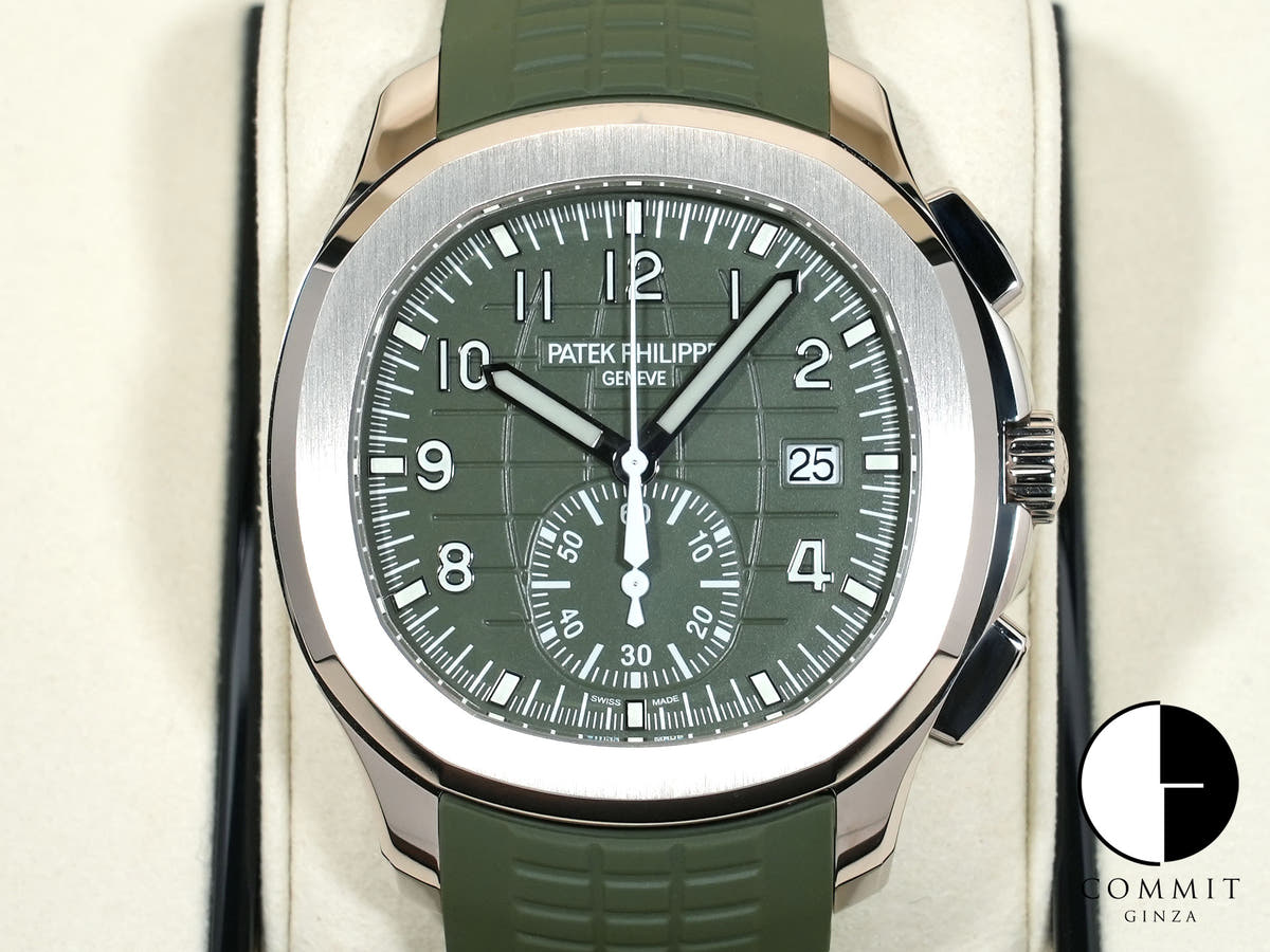 Patek Philippe Aquanaut Chronograph Ref. 5968G-010 White Gold Khaki Green Dial Unused cbsur2nj