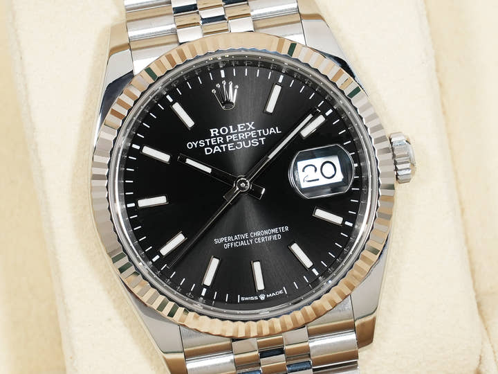 Rolex Datejust 36 Ref. 126234 Stainless Steel/White Gold Black Dial Jubilee Bracelet Excellent Condition sd6r7n5v
