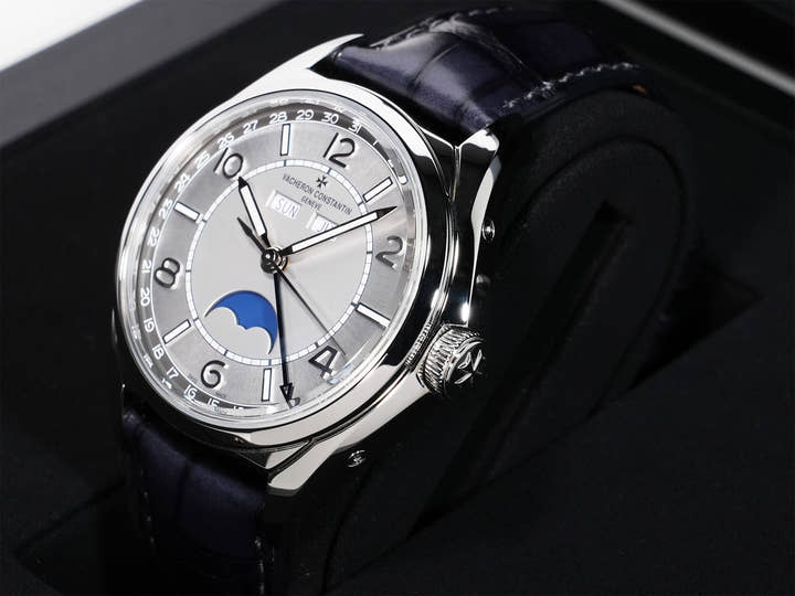 ヴァシュロンコンスタンタン フィフティーシックス コンプリートカレンダー Ref.4000E/000A-B439 ステンレススチール シルバー文字盤 美中古 evgzi85t
