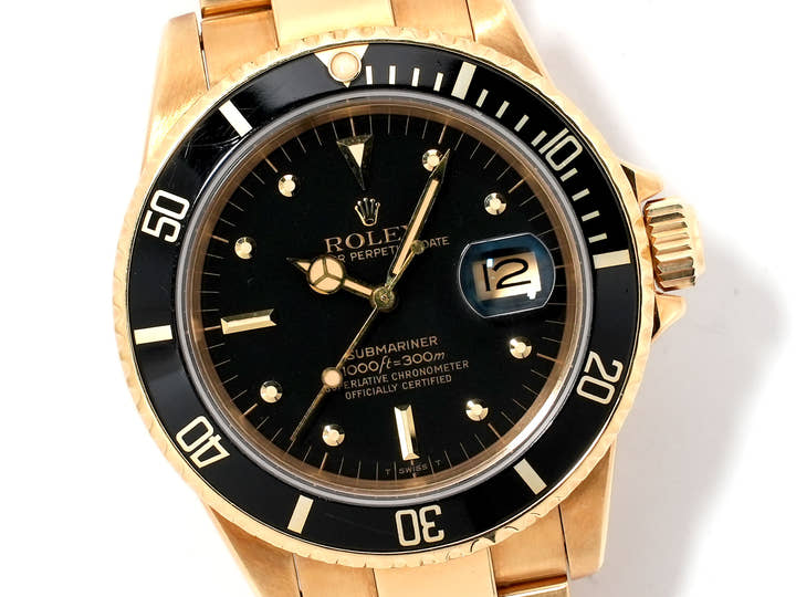 ロレックス サブマリーナー デイト Ref.16808 イエローゴールド ブラック文字盤 中古 j4wna8ud