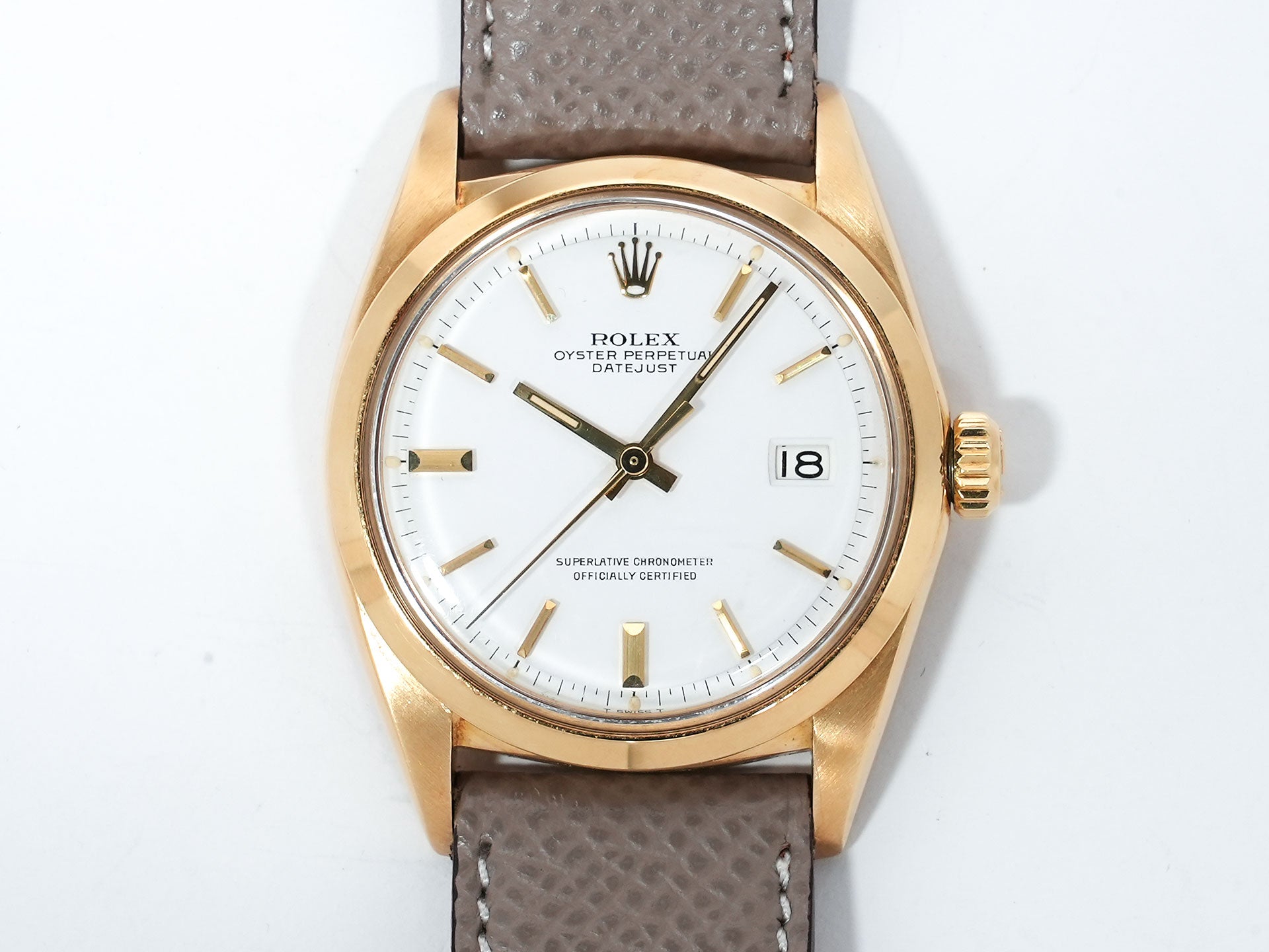 ロレックス デイトジャスト Ref.1600 イエローゴールド ホワイト文字盤 中古 octig7n9