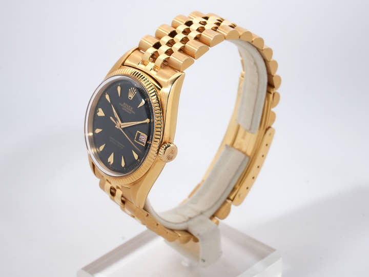ロレックス デイトジャスト Ref.6605 イエローゴールド ブラック文字盤 中古 a5up2f8w
