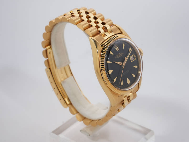 ロレックス デイトジャスト Ref.6605 イエローゴールド ブラック文字盤 中古 a5up2f8w