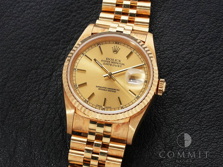 ロレックス デイトジャスト36 Ref.16238 イエローゴールド シャンパンゴールド文字盤 ジュビリーブレスレット 中古 krsar99j