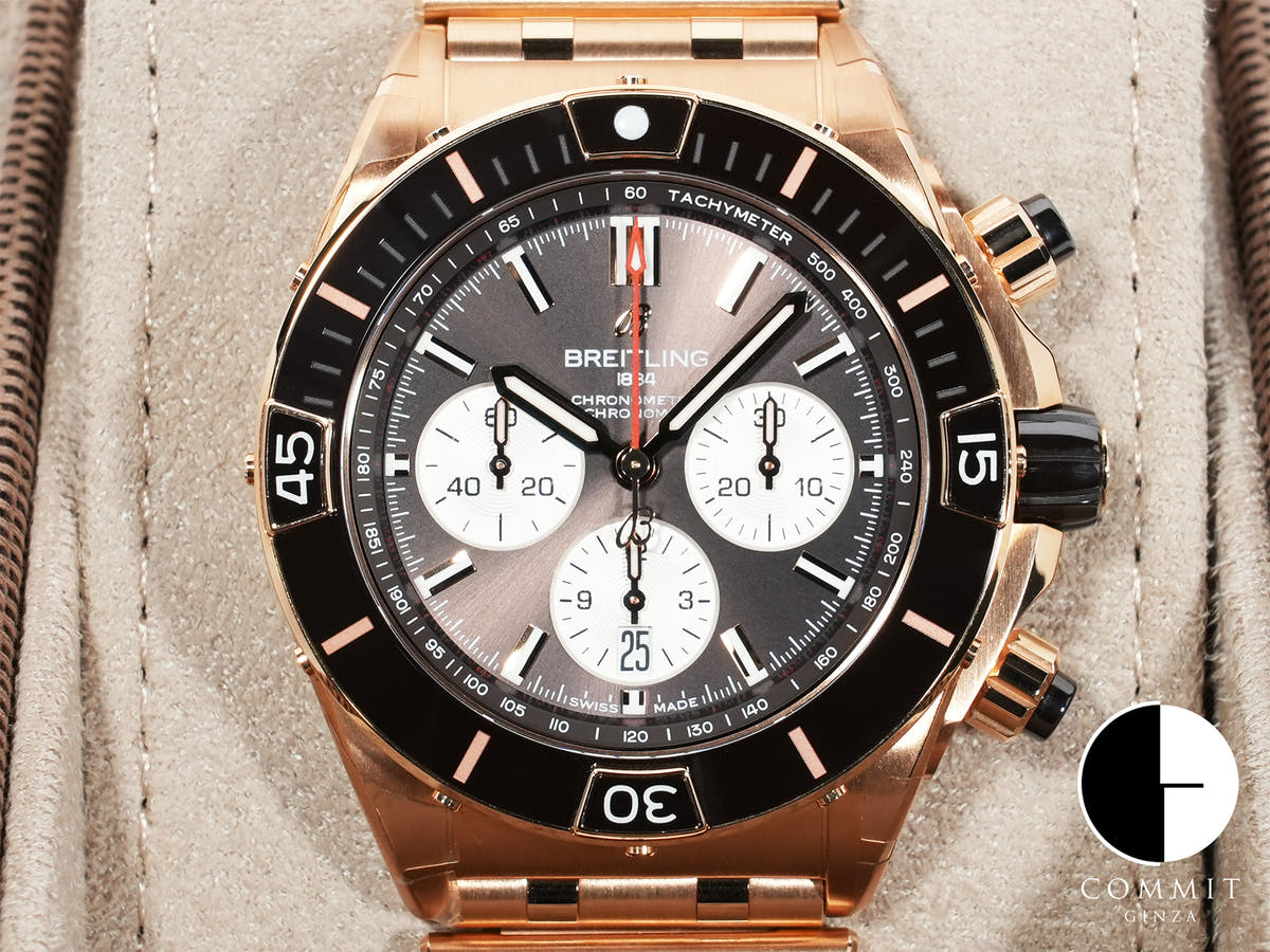 Breitling Super Chronomat B01 44 Ref. RB0136 Red Gold Brown Dial Unused uhm6y8kz