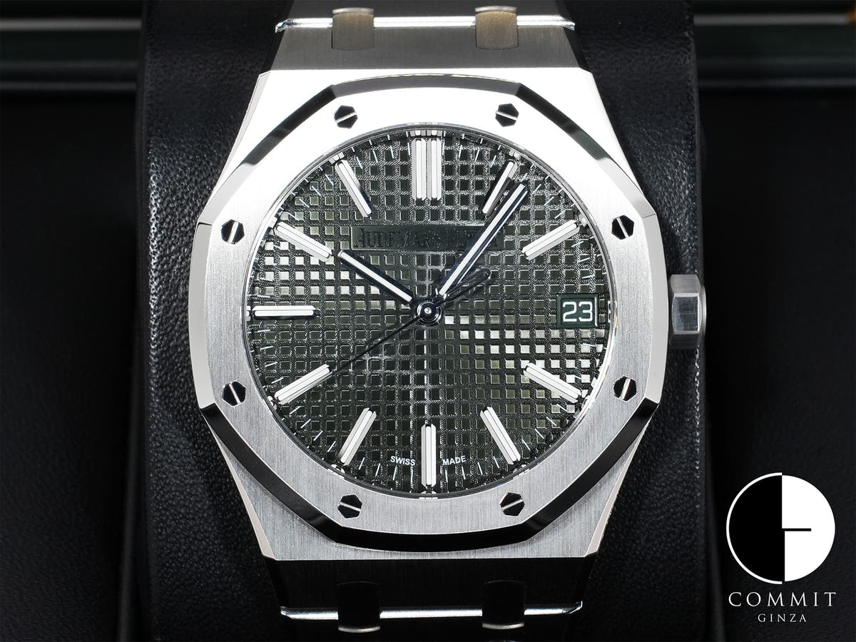 Audemars Piguet Royal Oak Ref.15510ST.OO.1320ST.09 Stainless Steel Khaki Green Dial Excellent Condition inhps2ts