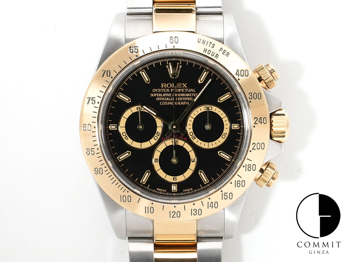 ロレックス デイトナ エルプリメロ Ref.16523 ステンレススチール/イエローゴールド ブラック文字盤 中古 jrrq3rqv