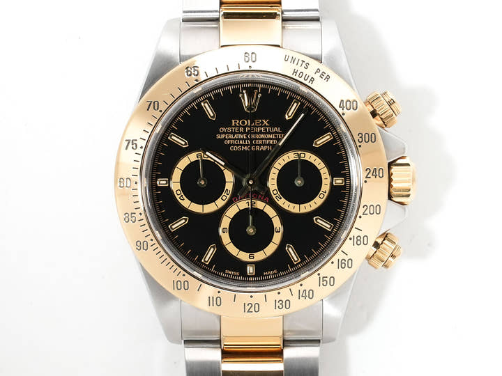 ロレックス デイトナ エルプリメロ Ref.16523 ステンレススチール/イエローゴールド ブラック文字盤 中古 jrrq3rqv