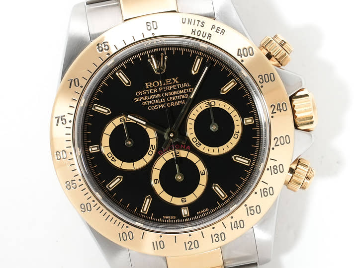 ロレックス デイトナ エルプリメロ Ref.16523 ステンレススチール/イエローゴールド ブラック文字盤 中古 jrrq3rqv