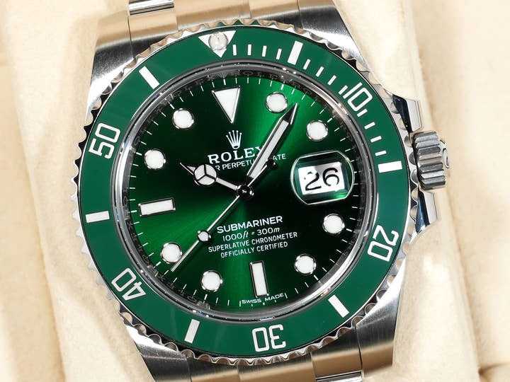 ロレックス サブマリーナー デイト Ref.116610LV ステンレススチール グリーン文字盤 美中古 33fuiamu