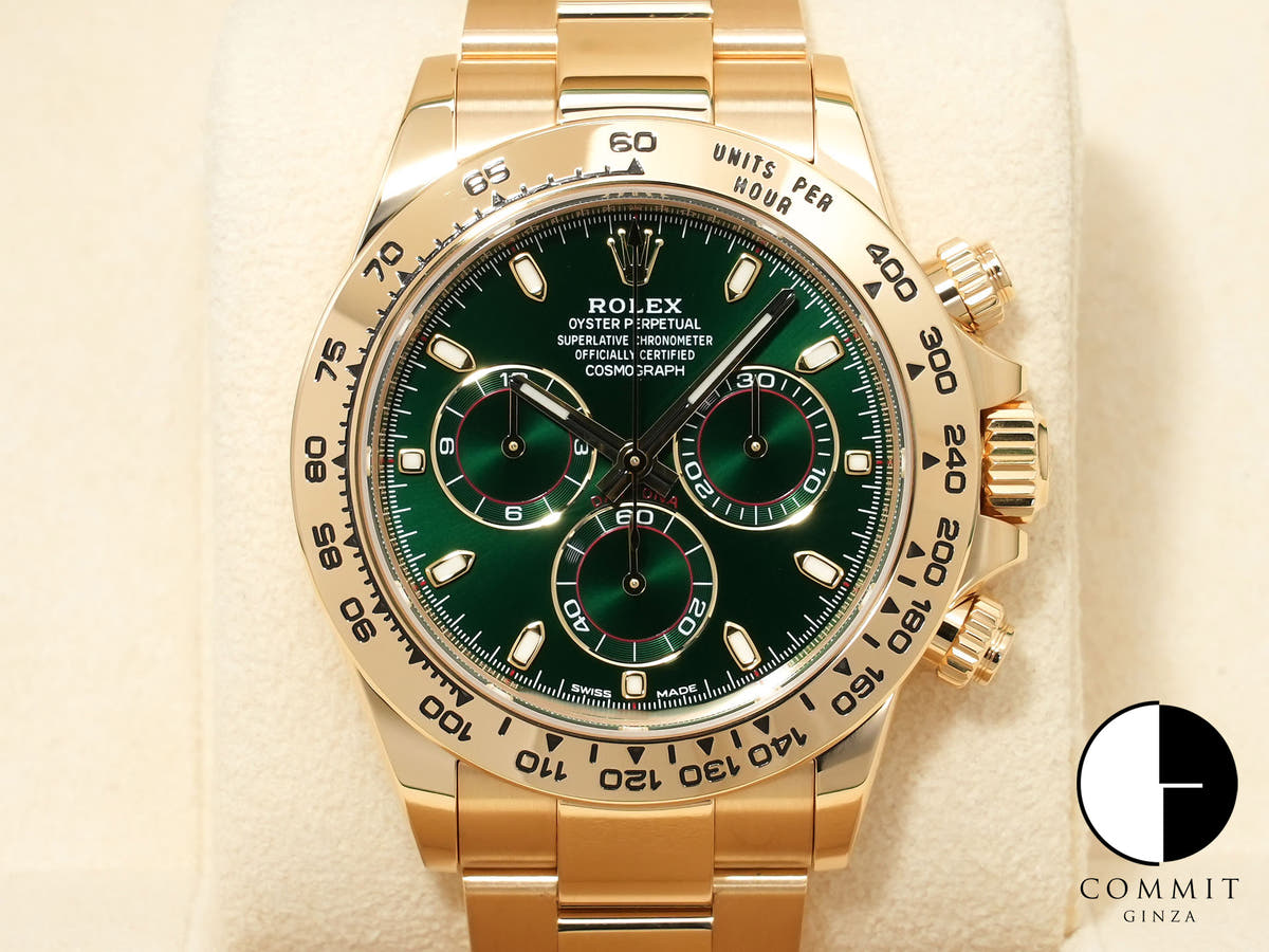 ロレックス デイトナ Ref.116508 イエローゴールド グリーン文字盤 美品 9dmcm6f4