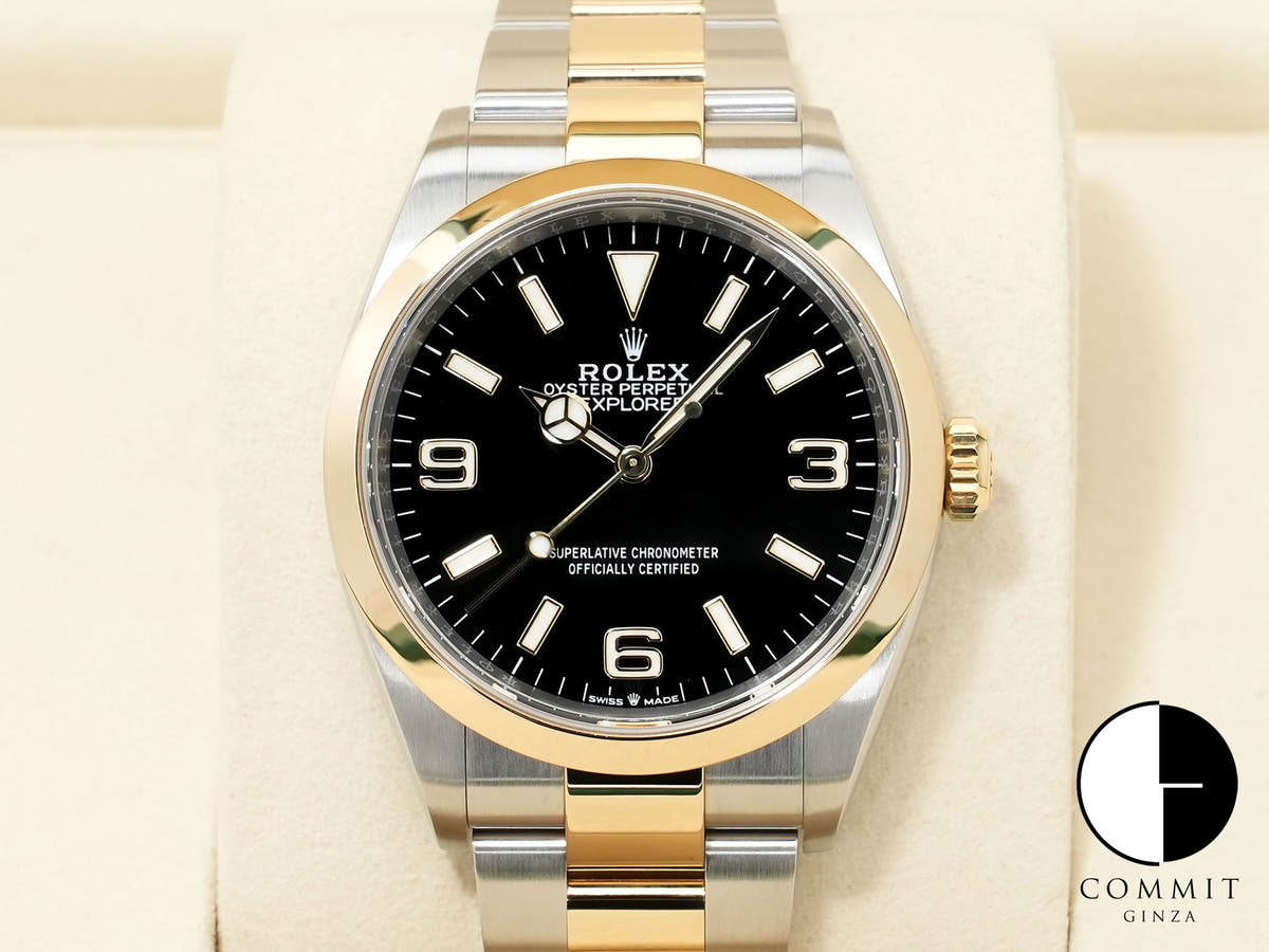 ROLEX Explorer 36 Ref. 124273 Stainless Steel/Yellow Gold Black Dial Oyster Bracelet Excellent Condition 6or936z4