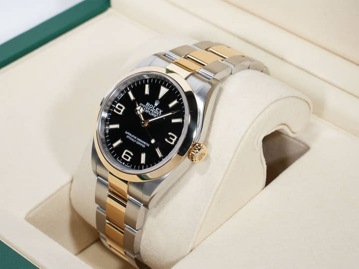 ROLEX Explorer 36 Ref. 124273 Stainless Steel/Yellow Gold Black Dial Oyster Bracelet Excellent Condition 6or936z4