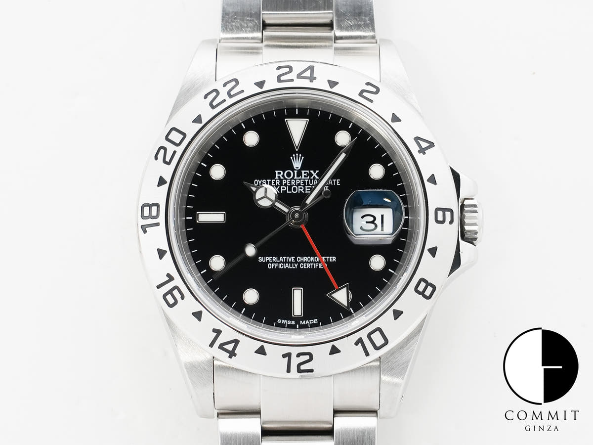 Rolex Explorer II Ref. 16570 Stainless Steel Black Dial Oyster Bracelet Used zx7ih7js