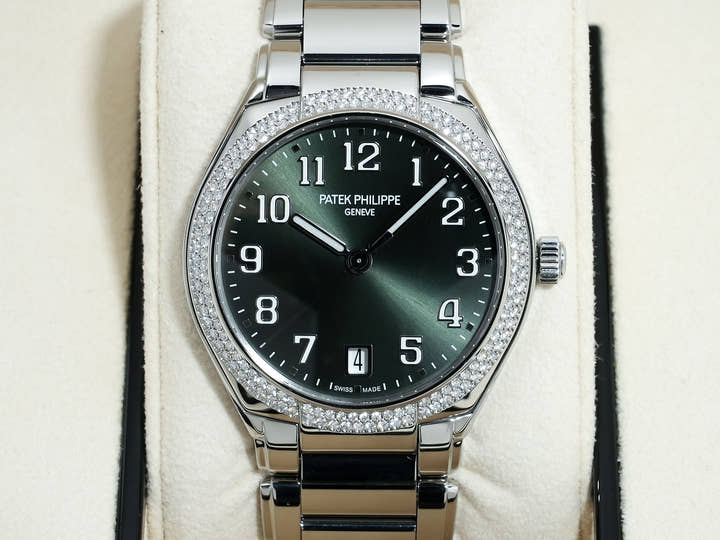 パテックフィリップ Twenty-4 Ref.7300/1200A-011 ステンレススチール オリーブグリーン ソレイユ文字盤 美品 a9kwcubd