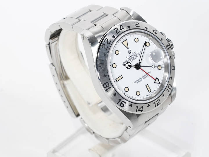 ロレックス エクスプローラーII Ref.16570 ステンレススチール ホワイト文字盤 オイスターブレスレット 中古 6v5obsot