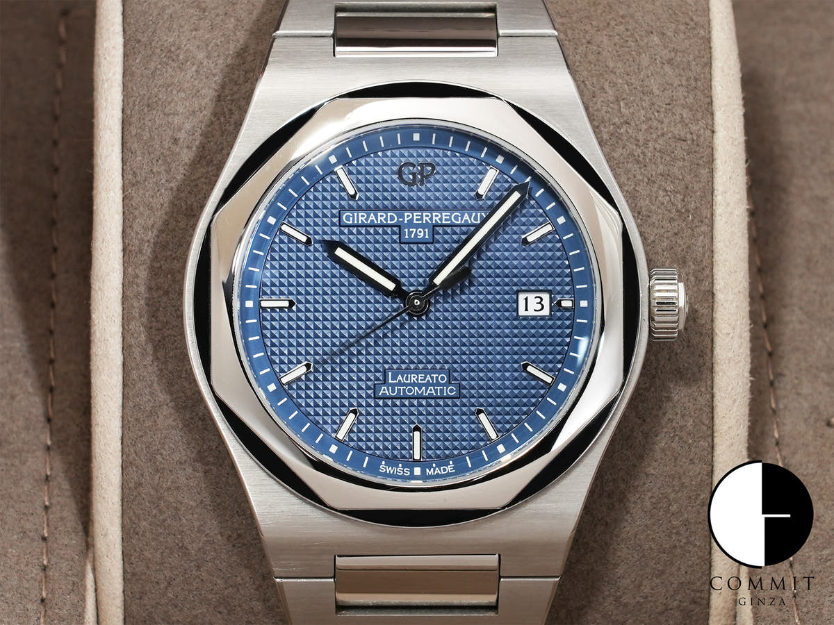 Girard-Perregaux Laureato Ref.81000-11-431-11A Stainless Steel Blue Dial Used 78zms5wi