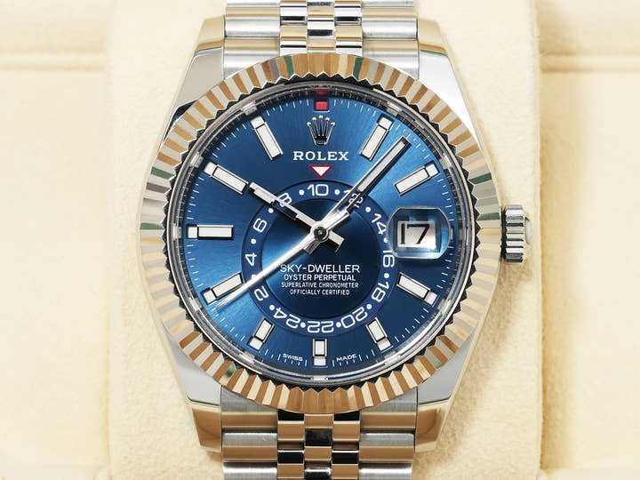 Rolex Sky-Dweller Ref. 326934 Stainless Steel/White Gold Blue Dial Jubilee Bracelet Excellent Condition iiw9hohd