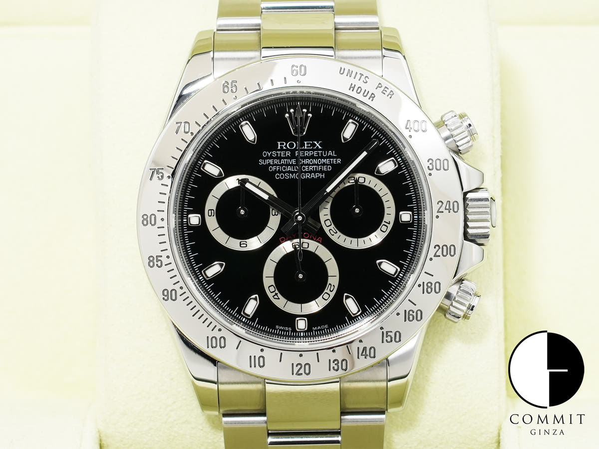 Rolex Daytona Ref. 116520 Stainless Steel Black Dial Excellent Used z237cinh